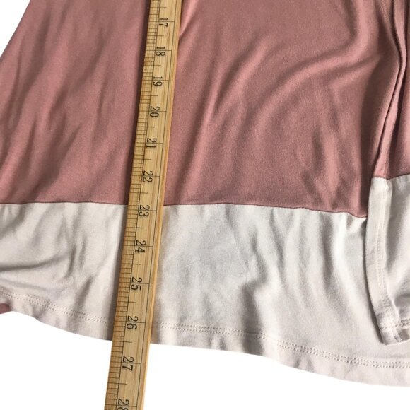LOGO Layers Cardigan Sweater Womens 1X Mauve Pink Beige Open Front Colorblock - Picture 7 of 13